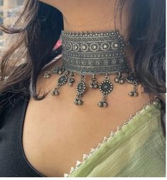 Beautiful Personality, Indian Accessories, Oxidised Silver Jewelry, Choker Black, Antique Jewellery Designs, Fancy Jewellery Designs, Silver Jewellery Indian, Indian Jewellery Design Earrings, New Delhi India