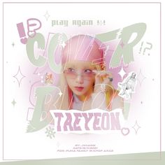 a girl with pink hair and glasses is featured in an advertisement for her new album