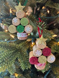 Add a touch of charm to your holiday decor with these delightful wine cork ornaments! Perfectly crafted from recycled wine corks, they bring a rustic vibe to your Christmas tree. Each ornament is unique, showcasing the character of the cork, and they make for a great conversation starter at any festive gathering. Hang them up and let the holiday spirit flow! *Price is for one ornament. Cork Decorations, Etsy Christmas Ornaments, Cork Christmas Tree, Wine Cork Christmas