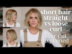 Short Bob Styling Tutorials, Curl With Flat Iron Short Hair, How To Curl Thinning Hair, Style Bob Haircut Tutorials, Curling A Short Bob Tutorials, Summer Bob Hairstyles 2023, Short Lob Haircut For Fine Hair, Short Hair Summer 2023, Curling Chin Length Hair