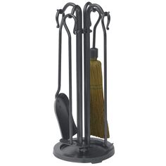 Uniflame 21 F-1162 5-Piece Olde World Iron Mini Fireset w/ Crook Handles Mini Fireplace, Fireplace Tool, Fireplace Set, Small Fireplace, Fireplace Tool Set, Gathering Room, Fireplace Screens, Gas Logs, Home Fireplace