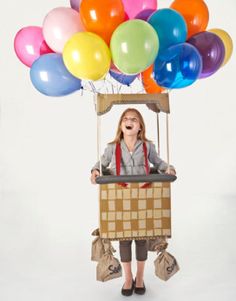 a woman in a hot air balloon costume