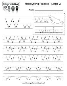 handwriting practice worksheet with the letter w for children to learn how to write