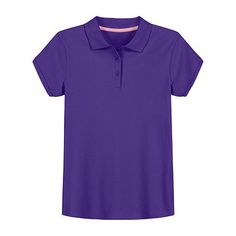 A must-have for school uniform dressing, this breathable polo shirt from Izod features ribbed collar and cuffs for durable wear in a fitted design for a stylish finish.Features: Breathable, Shrink Resistant, Tag Free, Fade Resistant, Easy Care, Pill ResistantClosure Type: ButtonFit: Regular FitNeckline: Asymmetrical NeckSleeve Length: Short SleeveFiber Content: 60% Cotton, 40% PolyesterFabric Description: InterlockCollar: Point CollarCare: Machine Wash, Tumble DryCountry of Origin: Imported Uniform Dressing, Purple Shirt, School Shirts, Collar And Cuff, Short Sleeve Polo, Shirt Collar, Short Girls, Polo Shirts, Shirts Tops