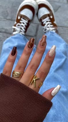 Cute Fall Nail Art Design 2024 Ongles Beiges, Nail Art For Beginners, Colorful Nails, Smink Inspiration, Thanksgiving Nails, Short Acrylic Nails, Nail Arts