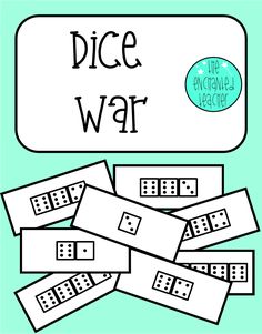 1 - 30 Dice War Game Indoor Recess, Fast Finishers, Math Review, Clip Cards, Number Sense, Math Concepts, Toddler Learning Activities, Math Center, Fifth Grade