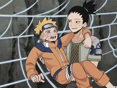 naruto and sashirt hugging in front of a spider web