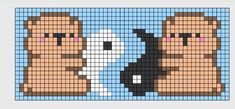 a cross stitch pattern with two dogs in the middle