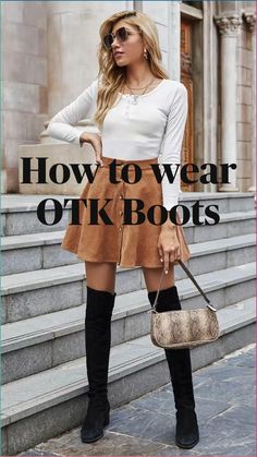 https://www.lifewithmar.com/fashion/how-to-wear-pink-skirts-outfits Dress With Knee High Boots Fall Outfits, Thigh High Boots Outfits, How To Wear Thigh High Boots, Dress With Knee High Boots, Pink Skirt Outfits, Chic Office Wear, Dressy Boots, Pink Skirts, Over The Knee Boot Outfit