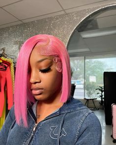 Buss Down Wig, Pink Bob Wig, Black Hair Tips, Pink Bob, Frontal Hairstyles, Cool Braid Hairstyles, Cool Braids, Natural Hair Styles Easy