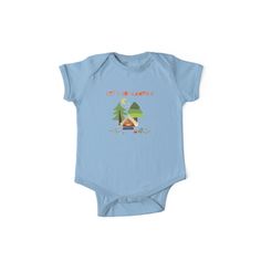 "Happy Camping Glamping" One Piece - Short Sleeve by Sandra Hutter | Redbubble Kids Fashion Swag, Man City, Baby Shorts, Baby One Piece, Happy Baby, Kids Fashion Girl, Long Hoodie, Manchester City