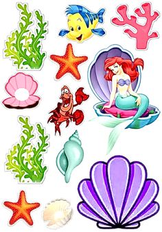 Ariel Cake Toppers, Little Mermaid Cake Topper, Birthday Party Mermaid, Mermaid Happy Birthday, Ariel Cake, Ariel Birthday Party, Diy Cake Topper Birthday, Photo Cake Topper, Little Mermaid Cakes