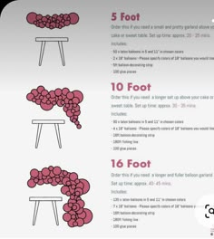 the instructions for making a grape wreath are shown in red and white, with text below