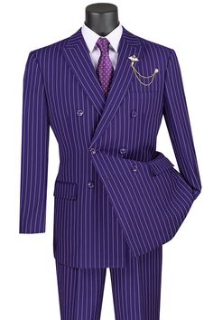 1920s Mens Clothing, Double Breasted Pinstripe Suit, 1920s Costume, Suit Purple, Stripe Suit, Suit Man, Cheap Suits, Purple Suits, Flat Front Pants