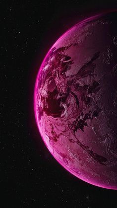 an artist's rendering of a purple planet in space