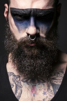 Edwar Tiger Smink Inspiration, Beard Tattoo, Bearded Man, Halloween Make Up, Up Halloween