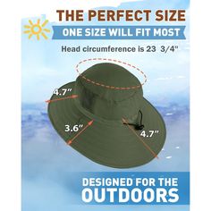 Sun Protection Safari Hat Wide Brim Fishing Hiking Boonie Cap for Men Women It is a premium quality sun hat for sun precaution. It has incredibly ability of breathable and comfortable. The contour is so free and fashionable. The greatest hat there has ever been, or ever will be in summer for talent showing itself. It is really suitable for camping , cycling or Fishing. SUN PROTECTION - UV protection micro-fiber features 100 SPF/ UPF 50. Keeps the sun from your face and neck and offers great prot Waterproof Outdoor Bucket Hat, Outdoor Bucket Hat With Upf 50+ And Wide Brim, Waterproof Sun Hat For Outdoor, Outdoor Wide Brim Bucket Hat With Upf 50+, Waterproof Solid Color Sun Hat For Outdoor, Outdoor Wide Brim Bucket Hat Upf 50+, Waterproof Solid Bucket Hat For Outdoor Activities, Lightweight Solid Bucket Hat For Outdoor, Waterproof Solid Color Bucket Hat For Outdoor