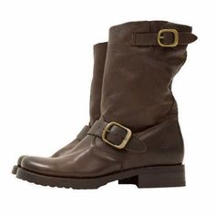 Frye Women's Veronica Short Leather Boot Brown * 100% Leather * Imported * Other Sole * Shaft Measures Approximately 9" From Arch * Boot Opening Measures Approximately 13" Around * Moto Style Short Bootie * Frye Quality And Craftmanship * Rubber Sole * Heel Measures Approximately 1 1/4" * Platform Measures Approximately 1/2" * Round Closed-Toe Engineer-Style Boot With Buckle Detail. * Goodyear Welt Construction. Round Toe And Stacked Leather Heel. * Soft Vintage Leather Or Suede Upper. * Smooth Engineer Style, Short Bootie, Short Leather Boots, Moto Style, Leather Boot, Frye Shoes, Brown Leather Boots, Goodyear Welt, Brown Boots