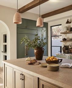 the kitchen is clean and ready to be used for cooking or baking, but it's still in use