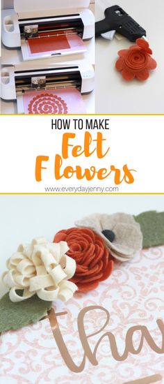 how to make felt flowers with the crict machine and silhouettes on it