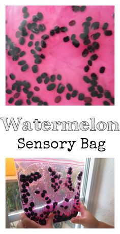 watermelon and pink tissue paper with black dots on it, in front of a window