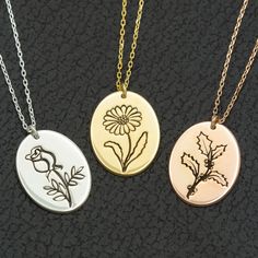 Handmade Birth Flower Necklace - 925 Sterling Silver Personalized Necklace with Flowers - Custom Birth Month Necklace - Gold Jewelry You can change the chain model for this product by buying an extra chain from the link below; https://www.etsy.com/shop/DkmnSilverAndGold?ref=seller-platform-mcnav&section_id=39375186 Material : * High Quality Handmade 925 Sterling Silver - 18K Gold Plated and 18K Rose Plated * High Quality Handmade 8K REAL GOLD and 14K REAL GOLD - 8K & 14K REAL ROSE GOLD and 8K & Nature-inspired Necklaces With Charms For Gifts, Nature-inspired Flower Shape Necklace As A Gift, Nature-inspired Flower Shaped Necklace For Gift, Nature-inspired Flower Shaped Necklace Gift, Flower-shaped Charm Necklaces As Gifts, Flower Shaped Charm Necklace For Gift, Oval Pendant Jewelry With Flower Charm As Gift, Flower Shaped Charm Necklaces For Gift, Oval Pendant Jewelry With Flower Charm For Gift