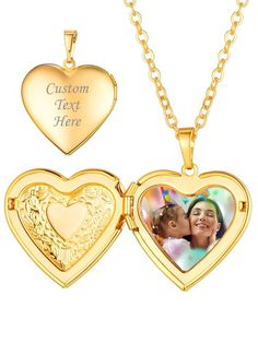 PRICES MAY VARY. 💗💗【Custom Photo Locket Necklace】Customized lockets for women that hold pictures.Heart locket necklace with picture inside and engrave Name,Birthday,Letter,Initial,Symbol,Faith,Inspirational words on the other side.Personalized photo necklace is the best sentimental gifts, if you want to touch the heart of your loved ones and impress them beyond expectations. ✍【Custom Heart Locket Necklace Steps】①Start by "Customize Now" button--②Upload your image--③Select the Font,Input Text/L Text Letters, Birthday Letter, Angel Wings Heart, Picture Locket, Photo Gold, Photo Locket Necklace, Heart Locket Necklace, Everyday Gifts, Photo Necklace