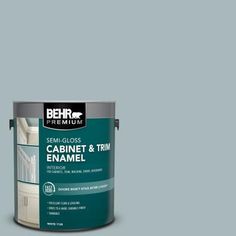 BEHR Premium Cabinet and Trim Interior Semi-Gloss Enamel offers excellent flow and leveling and dries to a hard, durable finish. Its outstanding block resistance allows for quick return to service, making it ideal for use on cabinets, trim, doors, windows, shutters and woodwork. This product can also be used on other properly prepared and primed substrates, such as drywall, masonry and metal. Color: Half Sea Fog. Behr Ultra, Behr Premium Plus, Chipotle Paste, Behr Marquee, Interior Accents, Paint Types, Paint Primer, Nature Green, Cozumel