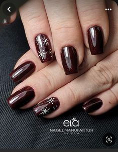 Dark Christmas Nails Short, Dark Holiday Nails, Burgundy Christmas Nails, Dark Christmas Nails, Dark Red Christmas Nails, Dark Burgundy Nails, Christmas Burgundy, Nails Designs Ideas