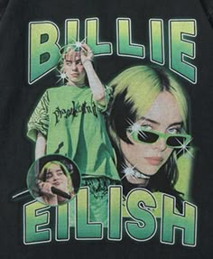 an image of two people wearing sunglasses and one has the words, bullie eliish on it