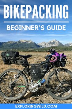 a bike parked on the side of a dirt road with mountains in the background and text overlay reading biking what + why + how