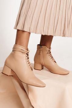 Cleo Nude Nappa Leather low Heel Boot with Lambskin Leather Lining - DANIELLA SHEVEL | Leather Boots | Leather Boots Outfit | Leather Boots Outfit Ankle | Leather Boots Outfit Aesthetic | Leather Boots Outfit Summer | Leather Boots for Women | Leather Boots for Women Ankle | Leather Boots for Women Outfits | Heels Boots | Heels Boots Outfit | Heels Boots Aesthetic | Heels Boots Outfit Ankle | Footwear for Women | Footwear for Women Heels | Boots | Best Booties | Shoes for Women Low Heel Boots, Snake Leather, Heel Boot, How To Stretch Boots, Low Block Heels, The Invisible, Thick Heels, Nappa Leather, Invisible Zipper