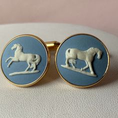 Vintage Wedgwood Cufflinks In Mint Condition, Stored In Jewelry Box, Rarely Used. Cuff Links, Luxury Vintage Cufflinks For Anniversary, Vintage Polished Cufflinks As Gift, Luxury Vintage Formal Cufflinks, Antique Cufflinks With Polished Finish, Vintage Collectible Cufflinks, Vintage Cufflinks, Mint Condition, Cufflinks