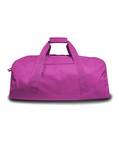 600 Denier Polyester; 50% recycled material; Detachable/adjustable wide shoulder strap for comfort; Padded handle wrap for carrying comfort; Large zippered main compartment; Color matching hardware; Multi-pocket duffle; Front zipper pocket; Non-branded label/tag; Suggested imprint size: 8 W x 6 H; 27 W x 13 H x 13 D Liberty Bag, Navy Pink, Branded Bags, Custom Bags, Free Bag, Duffel Bag, Pink Bag, Luggage Bags, Backpack Bags