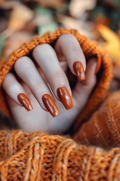 Fall Orange Nails, Fall Nail Color Ideas, Fall Nail Color, Orange Nail Designs, Fall Nail Ideas, Nail Color Ideas, Autumn Nail, Fall Orange, Fall Nail Trends