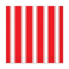 red and white striped paper napkins, with vertical stripes on the bottom one side