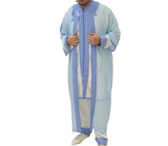 Moroccan jabador men , kaftan for men, Moroccan kaftan for wedding, Djellaba This Moroccan caftan for men is so elegant , it can be worn in special occasions or big events. this Moroccan garment comes with 3 pieces , the long kaftan , the pants, and the long coat. Blue Thobe For Traditional Ceremonies, Ceremonial Dabka Thobe For Eid, Blue Long Sleeve Thobe For Traditional Ceremonies, Ceremonial Long Sleeve Kaftan For Eid, Long Ceremonial Thobe With Dabka, Long Sleeve Thobe For Eid And Traditional Ceremonies, Ceremonial Long Sleeve Agbada For Eid, Kaftan For Wedding, Caftan For Men