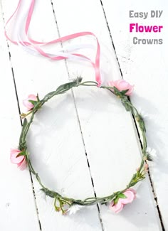 DIY Flower Girl Crowns & Bouquets | Create. Play. Travel. Diy Fairy Flower Crown, Easy Flower Crown Diy, How To Make A Fake Flower Crown, Hair Wreaths Diy Floral Crowns, Flower Girl Headpiece Floral Crowns, Diy Fake Flower Crown, Diy Flower Crown Fake Flowers, Flower Crown Diy Kids