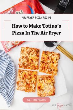 how to make tortilla's pizza in the air fryer with text overlay