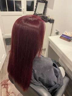 red died hair Deep Red Long Hair, Cherry Red Hair Straight, Dark Red Velvet Hair, Dark Garnet Red Hair, Dark Red Hair Straight, Dark Red Hair Inspo Color, Dark Res Hair, Deep Red Hair Colour, Dark Red Hair Layers