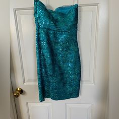 Sequenced Blue Dress - New With Tags - Size M Sequence Dress, Forever 21 Dresses, Forever 21, Blue Dresses, Strapless Dress, New Dress, Womens Dresses, Blue, Women Shopping