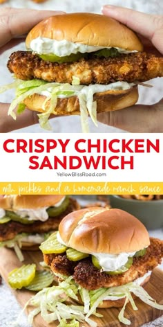 crispy chicken sandwich with avocado and mayonnaise ranch sauce is an easy, healthy lunch or appetizer