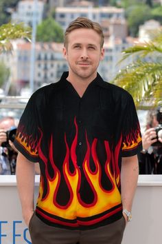 Guy Fieri Shirt, Fire Themed Outfits Men, Guy Fieri Flame Shirt, Rave Outfit Men, Heath Burns, Flames Shirt, Dragon Shirts