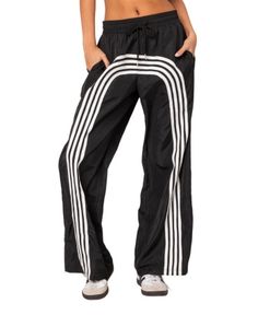 Edikted Wilda Striped Nylon Track Pants Nylon Track Pants, Track Pants Women, Nylon Pants, Track Pants, Black Pants, Wide Leg, Pick Up, In Store, Buy Online