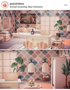 two pictures of the same room in different rooms