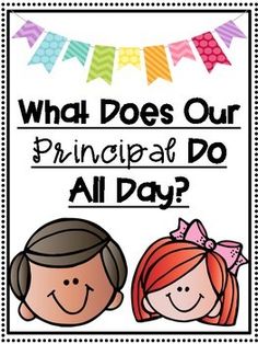 what does our principals do all day? poster with two girls and bunting flags