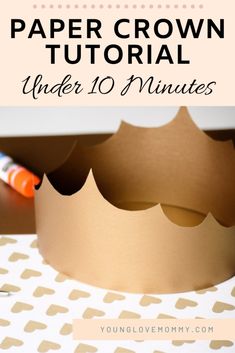 a paper crown sitting on top of a table