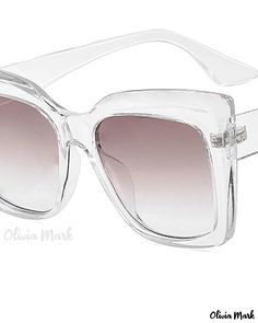 Olivia Mark - Pair of Sunglasses with Bold Big Cat Eye Frames Casual Clear Cat Eye Sunglasses For Beach, Casual Clear Sunglasses For Spring, Casual Clear Cat Eye Sunglasses For Summer, Summer Clear Cat Eye Sunglasses, Summer Clear Glass Cat Eye Sunglasses, Summer Cat Eye Sunglasses Clear Glass, Clear Glass Cat Eye Sunglasses For Summer, Summer Cat Eye Clear Sunglasses, Summer Clear Glass Sunglasses