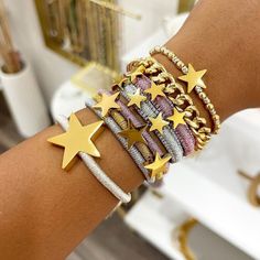 Adjustable Colorful Beach Bracelets with a cute triple stars fit for that summer or night out look! Choose: ♡ Beige Nylon Bronze with Gold or Silver Wave - Lead and Nickle Free Stainless Steel ♡ Gold Nylon Bronze with Gold or Silver Wave - Lead and Nickle Free Stainless Steel ♡ Adjustable Bracelet Let me know if you have any questions! ♡Shipped from Sunny Florida!♡ Customer service is my priority if there is problem with the order message me! Trendy Gold Friendship Bracelets For Festival, Trendy Adjustable Friendship Bracelets For Party, Trendy Star Bracelet For Party, Trendy Star-shaped Bracelets For Party, Trendy Star-shaped Party Bracelet, Casual Star-shaped Jewelry For Parties, Trendy Summer Party Friendship Bracelets, Adjustable Star-shaped Party Bracelets, Trendy Adjustable Star Friendship Bracelets