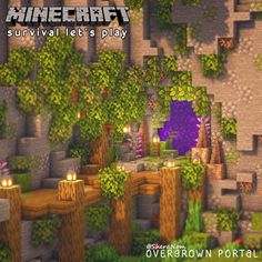 an image of a minecraft survival let's play map with trees and bushes